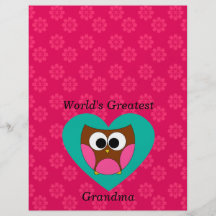 World's greatest grandma cute owl personalized flyer