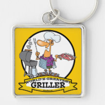 WORLDS GREATEST GRILLER MEN CARTOON KEY CHAIN