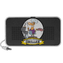 WORLDS GREATEST GRILLER MEN CARTOON MINI SPEAKERS