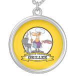 WORLDS GREATEST GRILLER MEN CARTOON PERSONALIZED NECKLACE