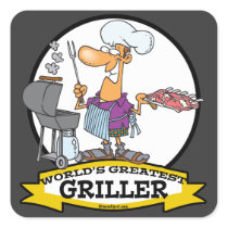WORLDS GREATEST GRILLER MEN CARTOON STICKERS