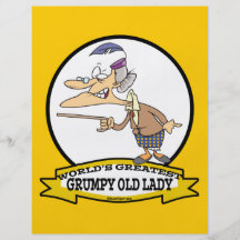 WORLDS GREATEST GRUMPY OLD LADY CARTOON FULL COLOR FLYER