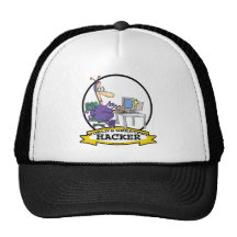 WORLDS GREATEST HACKER CARTOON MESH HATS