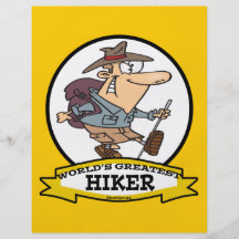WORLDS GREATEST HIKER MEN CARTOON FULL COLOR FLYER