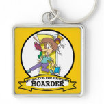 WORLDS GREATEST HOARDER WOMEN CARTOON KEYCHAIN