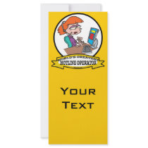 WORLDS GREATEST HOTLINE OPERATOR WOMEN CARTOON PERSONALIZED RACK CARD