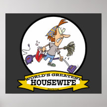 WORLDS GREATEST HOUSEWIFE WOMEN CARTOON POSTERS