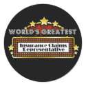 World's Greatest Insurance Claims Representative stickers