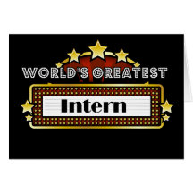World's Greatest Intern Greeting Cards