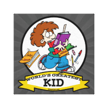 WORLDS GREATEST KID CARTOON GALLERY WRAP CANVAS