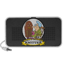 WORLDS GREATEST KNITTER CARTOON PC SPEAKERS