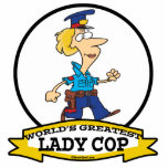 WORLDS GREATEST LADY COP CARTOON photo sculptures