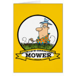 WORLDS GREATEST LAWN MOWER MEN CARTOON GREETING CARD
