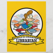 WORLDS GREATEST LIBRARIAN WOMEN CARTOON FLYER DESIGN