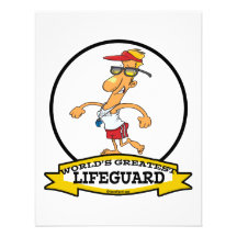 WORLDS GREATEST LIFEGUARD MEN CARTOON PERSONALIZED INVITES