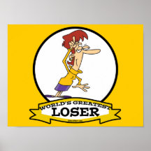 WORLDS GREATEST LOSER LADY WOMEN CARTOON POSTER