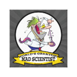 WORLDS GREATEST MAD SCIENTIST MEN CARTOON GALLERY WRAPPED CANVAS