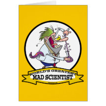 WORLDS GREATEST MAD SCIENTIST MEN CARTOON GREETING CARD