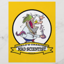 WORLDS GREATEST MAD SCIENTIST MEN CARTOON PERSONALIZED FLYER
