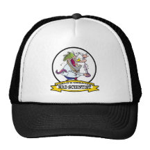 WORLDS GREATEST MAD SCIENTIST MEN CARTOON TRUCKER HATS