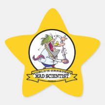 WORLDS GREATEST MAD SCIENTIST MEN CARTOON STICKER