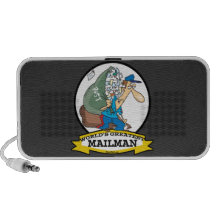 WORLDS GREATEST MAILMAN MEN CARTOON LAPTOP SPEAKER