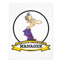 WORLDS GREATEST MANAGER MEN II CARTOON PERSONALIZED INVITES