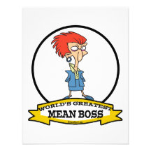 WORLDS GREATEST MEAN BOSS LADY CARTOON ANNOUNCEMENTS