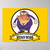 WORLDS GREATEST MEAN BOSS MEN CARTOON PRINT
