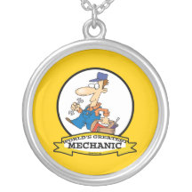 WORLDS GREATEST MECHANIC MEN III CARTOON PERSONALIZED NECKLACE