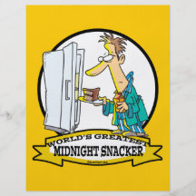 WORLDS GREATEST MIDNIGHT SNACKER MEN CARTOON FLYER DESIGN
