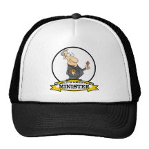 WORLDS GREATEST MINISTER CARTOON MESH HATS