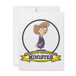 WORLDS GREATEST MINISTER FEMALE CARTOON invitations