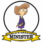 WORLDS GREATEST MINISTER FEMALE CARTOON photo sculptures