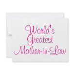 Worlds Greatest Mother In Law invitations