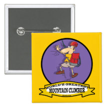 WORLDS GREATEST MOUNTAIN CLIMBER CARTOON BUTTONS