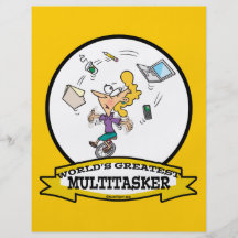 WORLDS GREATEST MULTI-TASKER WOMEN CARTOON FULL COLOUR FLYER
