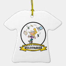 WORLDS GREATEST MULTI-TASKER WOMEN CARTOON ORNAMENTS