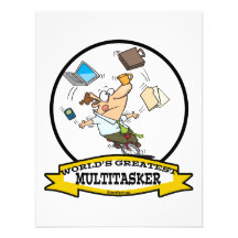 WORLDS GREATEST MULTITASKER MALE CARTOON CUSTOM INVITATIONS
