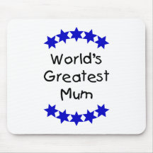 World's Greatest Mum (navy stars) Mousemat