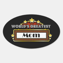 World's Greatest Mum Oval Stickers
