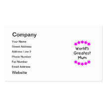 World's Greatest Mum (pink stars) Business Card Templates
