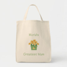 World's Greatest Mum (yellow flowers) Bag
