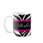World's Greatest Mum Zebra Print & Lace Mug
