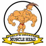 WORLDS GREATEST MUSCLE HEAD MEN CARTOON photo sculptures