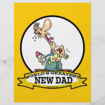 WORLDS GREATEST NEW DAD CARTOON PERSONALISED FLYER
