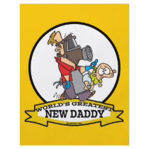 WORLDS GREATEST NEW DADDY MEN CARTOON PERSONALISED FLYER