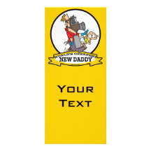 WORLDS GREATEST NEW DADDY MEN CARTOON CUSTOMIZED RACK CARD