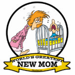 WORLDS GREATEST NEW MOM WOMEN CARTOON photo sculptures