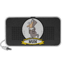 WORLDS GREATEST NUN CARTOON LAPTOP SPEAKER